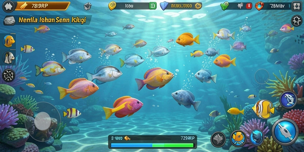 Gameplay 789RP menembak ikan yang seru dan penuh warna.