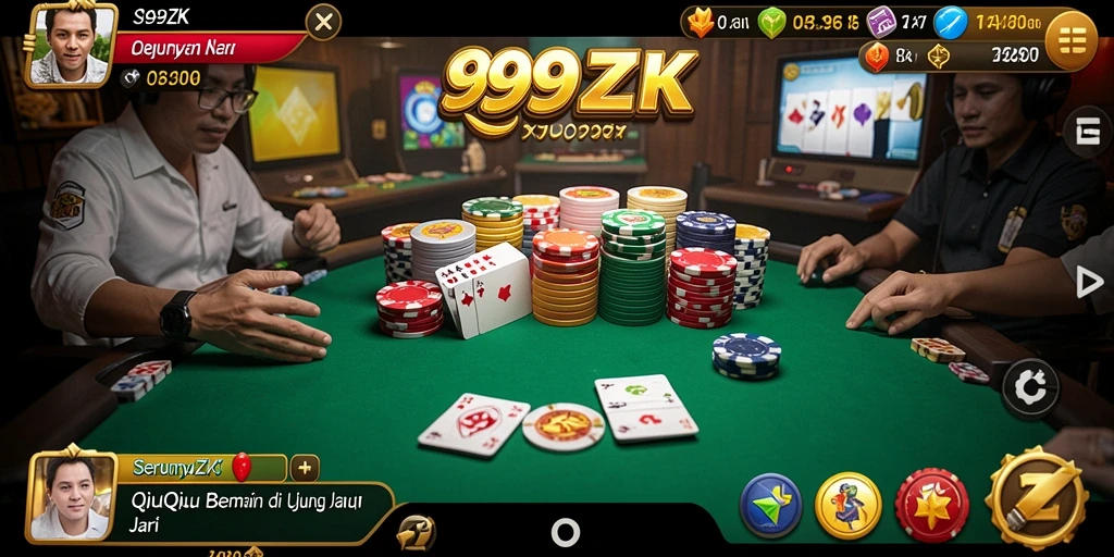 Tampilan screenshot utama 999ZK saat bermain QiuQiu.