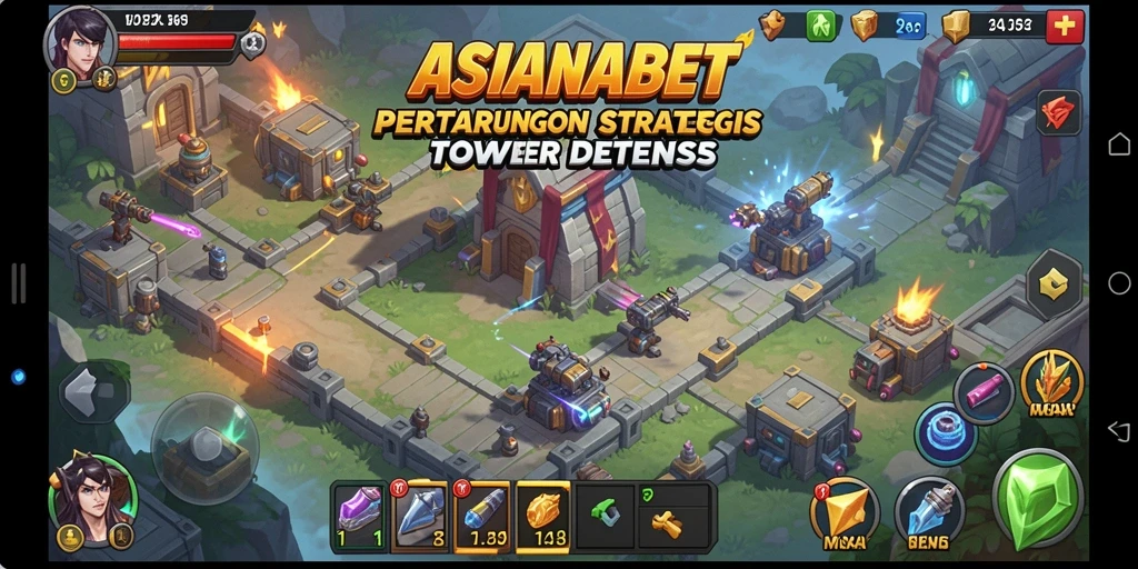 Tangkapan layar menunjukkan aksi seru dalam gameplay Tower Defense.