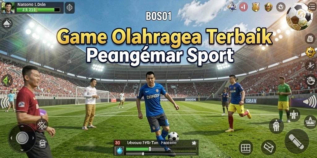 Tangkapan layar gameplay BOS01 yang menampilkan aksi olahraga seru.