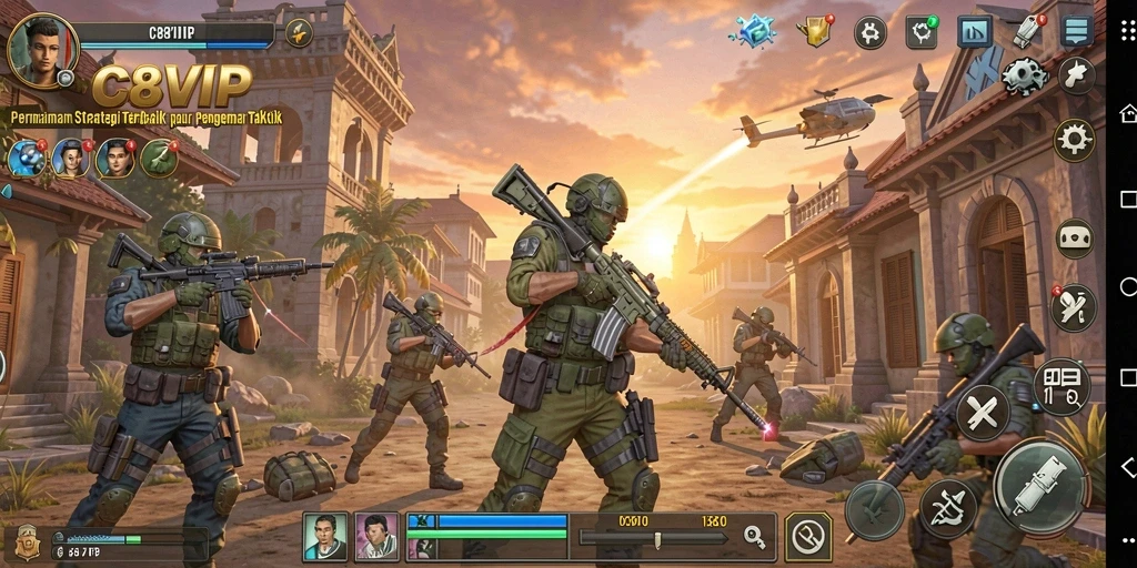 Tangkapan layar dari gameplay C8VIP yang menampilkan strategi mendalam.
