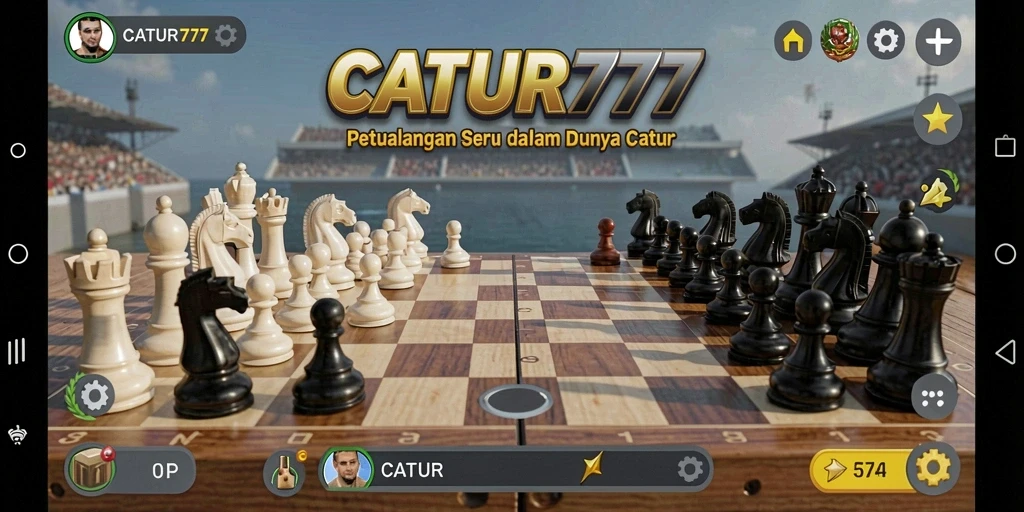 Gameplay seru dalam <strong>CATUR777</strong> yang memadukan catur dan petualangan.