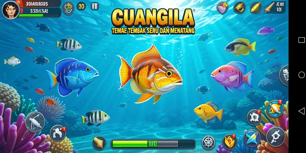 Tampilan gameplay Tembak Ikan yang seru dan penuh aksi.