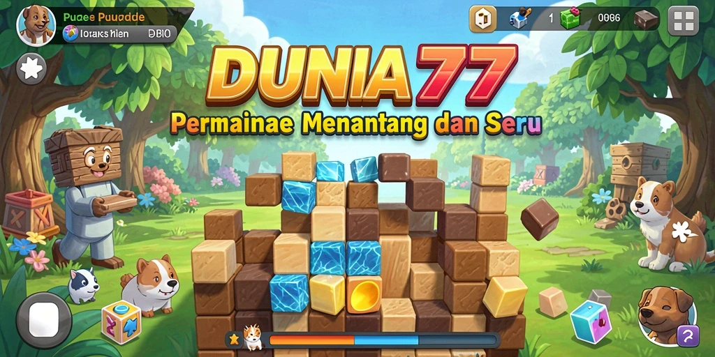 Screenshot gameplay DUNIA77 yang menunjukkan tantangan puzzle seru.