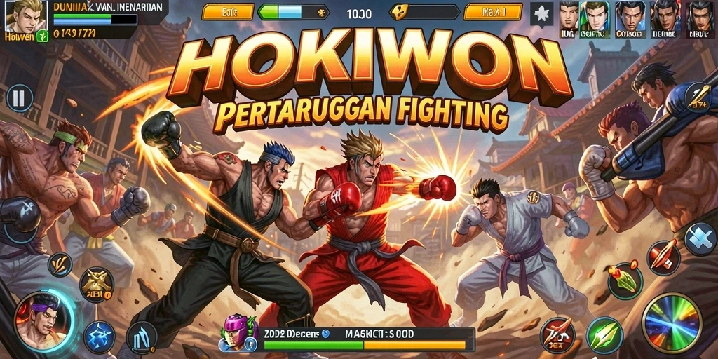 Gameplay seru HOKIWON dengan pertarungan epik dan karakter unik.