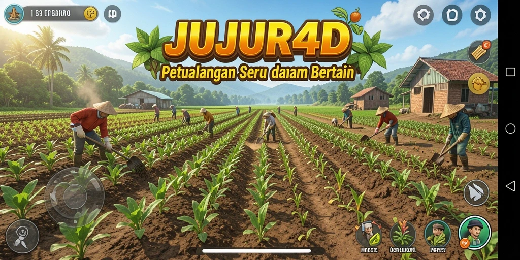 Gameplay JUJUR4D menampilkan keseruan bertani dan merawat tanaman.