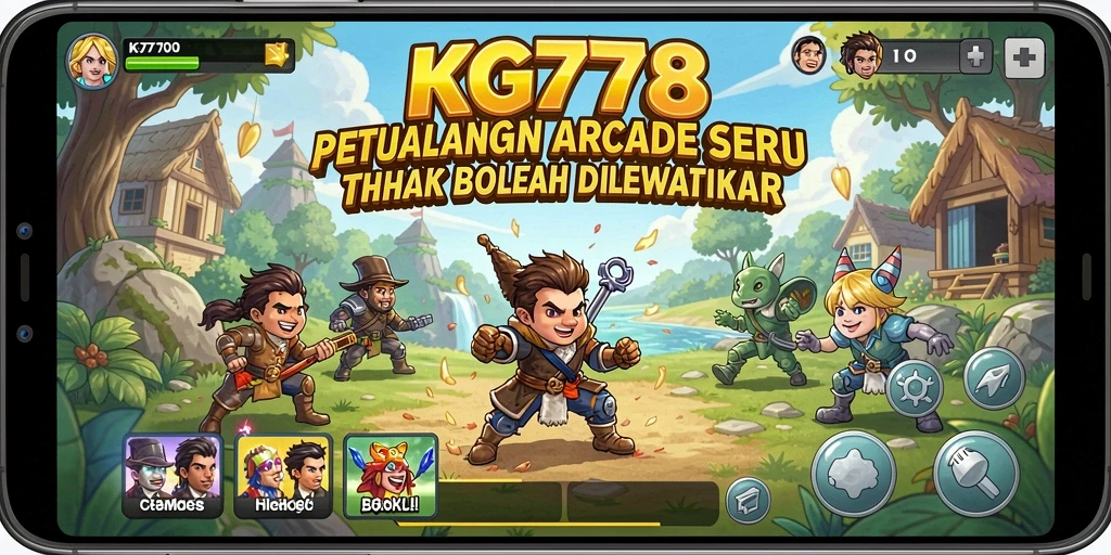 Screenshot gameplay KG778 menampilkan aksi seru dan colorful dalam level Arcade.