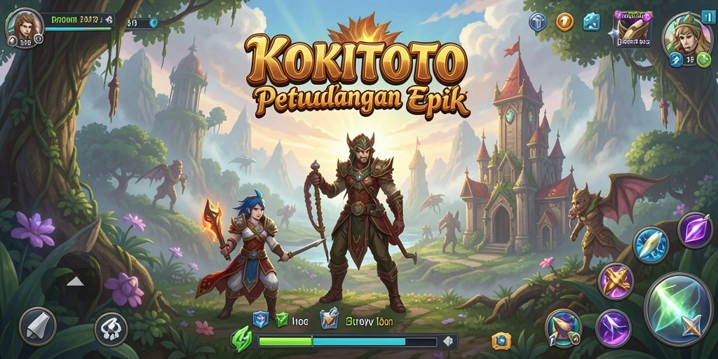Screenshot KOKITOTO menampilkan karakter dalam pertempuran yang intens.
