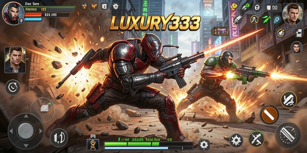 Tampilan menegangkan dari gameplay LUXURY333 saat karakter bertarung.