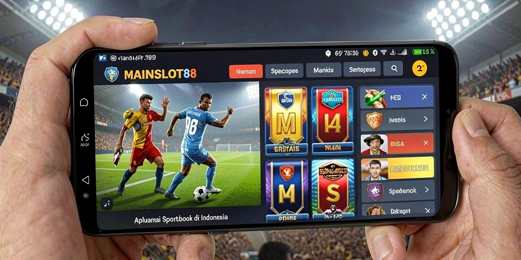 Tampilan gameplay MAINSLOT88 dalam aplikasi Sportsbook.