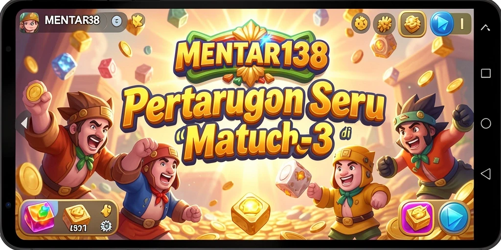 Gameplay seru MENTARI138 dengan permata berwarna-warni.