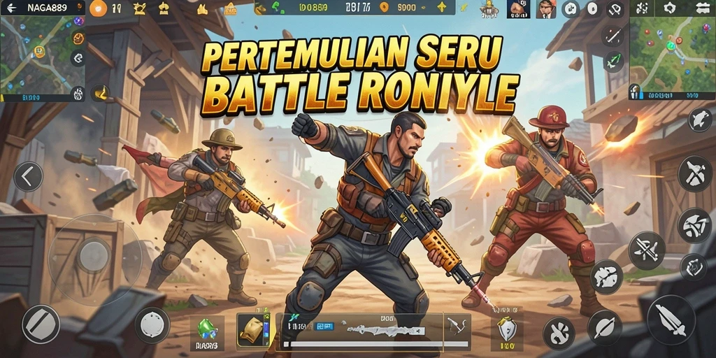Gameplay NAGA889 dengan pertempuran seru di arena Battle Royale.