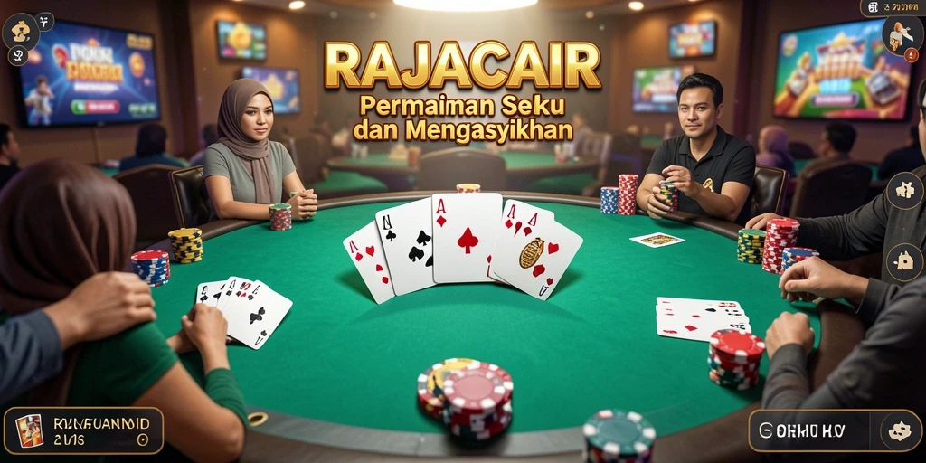 Tampilan gameplay RAJACAIR yang menarik dan seru saat bermain poker.