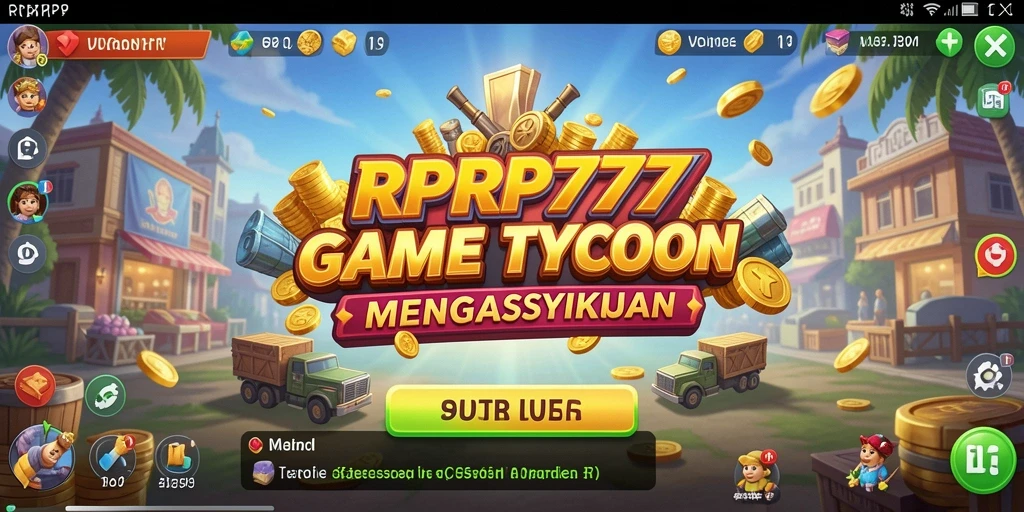 Screenshot gameplay RPRP777 menampilkan keragaman strategi bisnis.