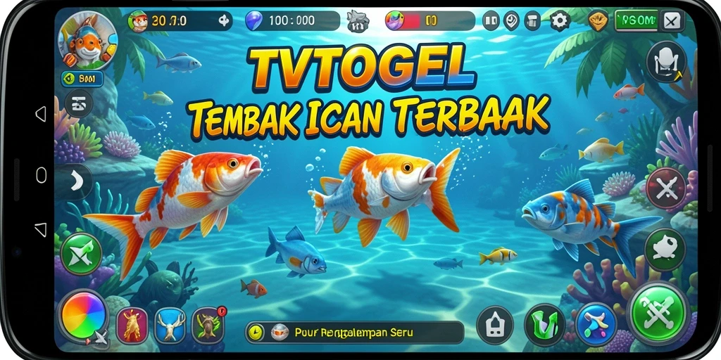 Screenshot utama TVTOGEL menampilkan aksi seru menangkap ikan.