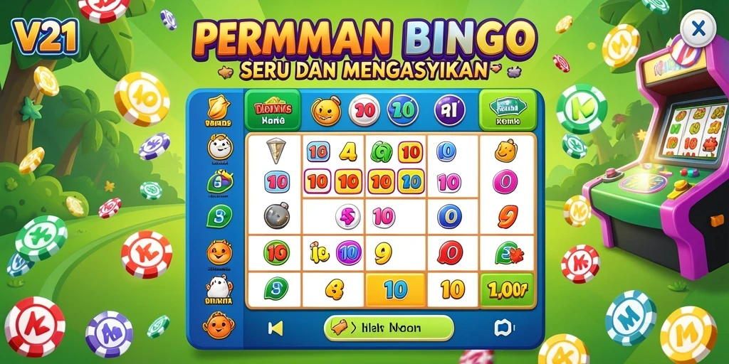 Tampilan gameplay V21 yang seru saat bermain Bingo bersama teman.